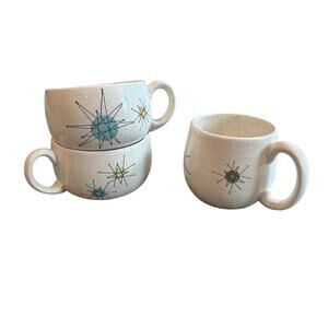 VTG FRANCISCAN Earthenware Atomic Starburst MCM Tea Cup & Mug 50s 60s Luxe MCM